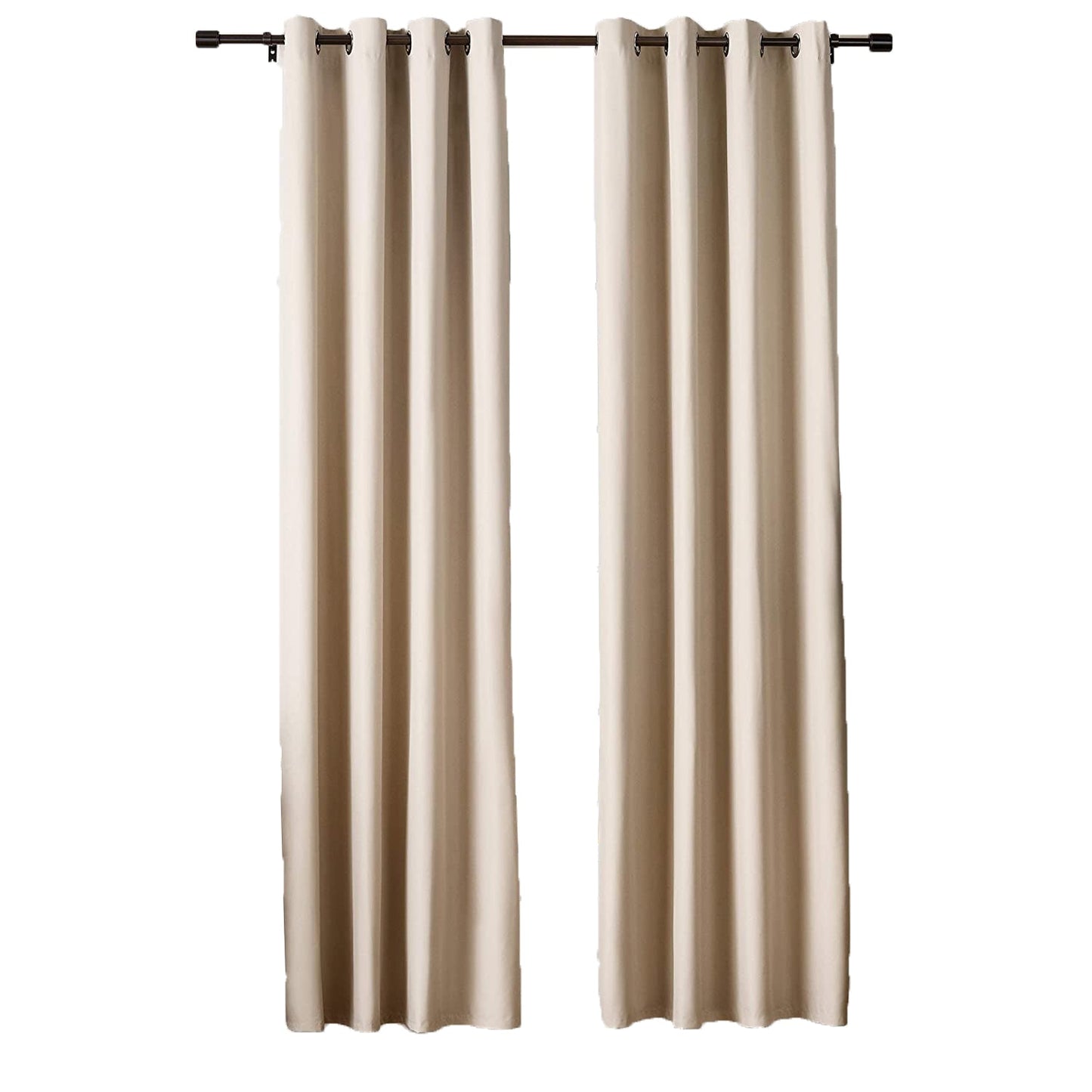 Room Darkening Blackout Window Curtains with Grommets 2 Panels - Beige