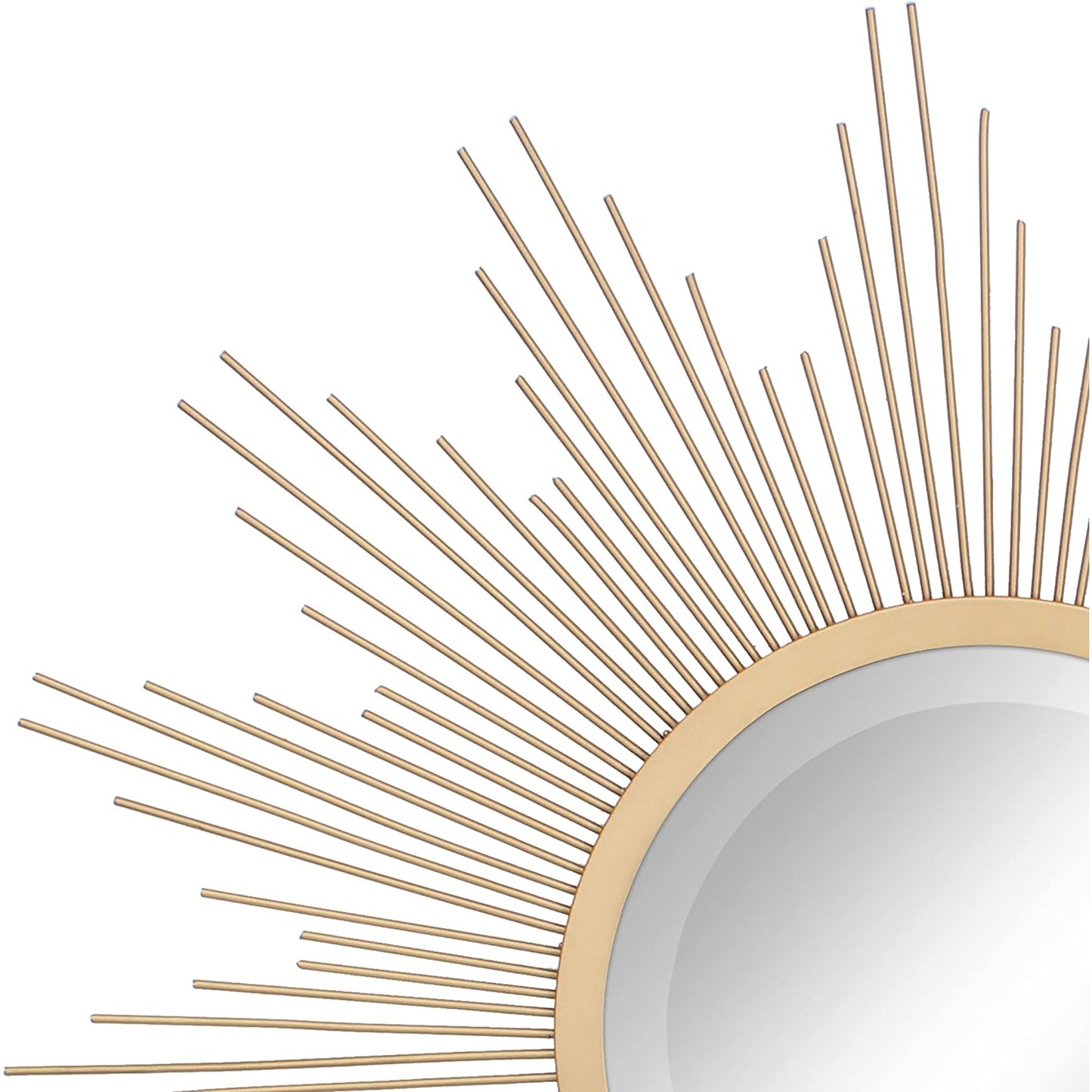 Sunburst Metal Radiant Golden Decorative Wall Mirror - 24 Inches