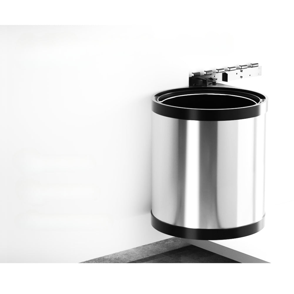 Kitchen Swing Out Pull Out Bin Stainless Steel Garbage Rubbish Can 12L
