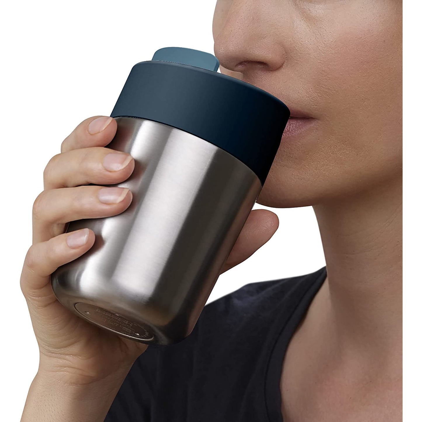 Leak Proof Sipp Travel Mug with Flip Top Cap 340 ml - Stainless Steel