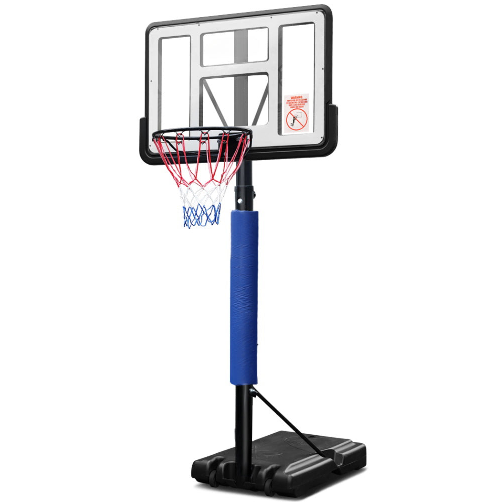 Basketball Hoop Stand System Ring Portable Net Adjustable 3.05M - Blue