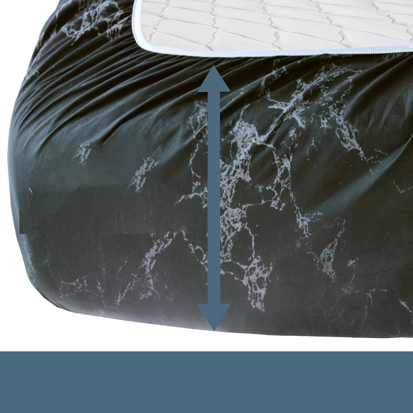 Soft and Lightweight Microfibre Deep Bed Sheet Set - Black