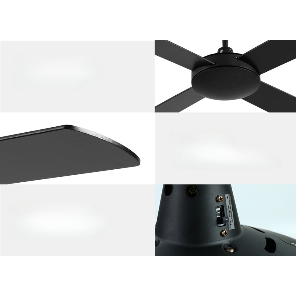 52'' Ceiling Fan w/Remote - Black