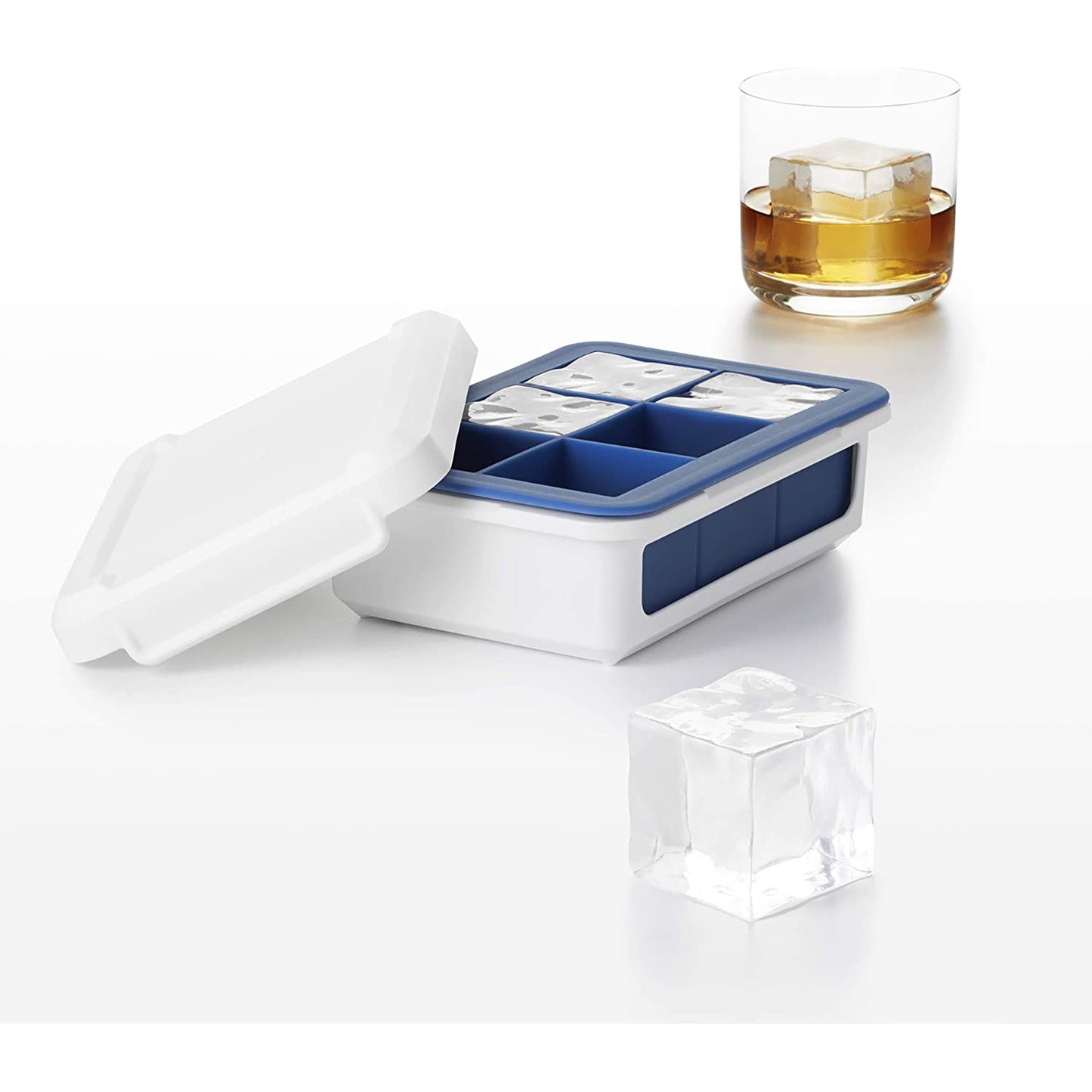 Covered Sturdy Plastic Ice Cube Tray - Large