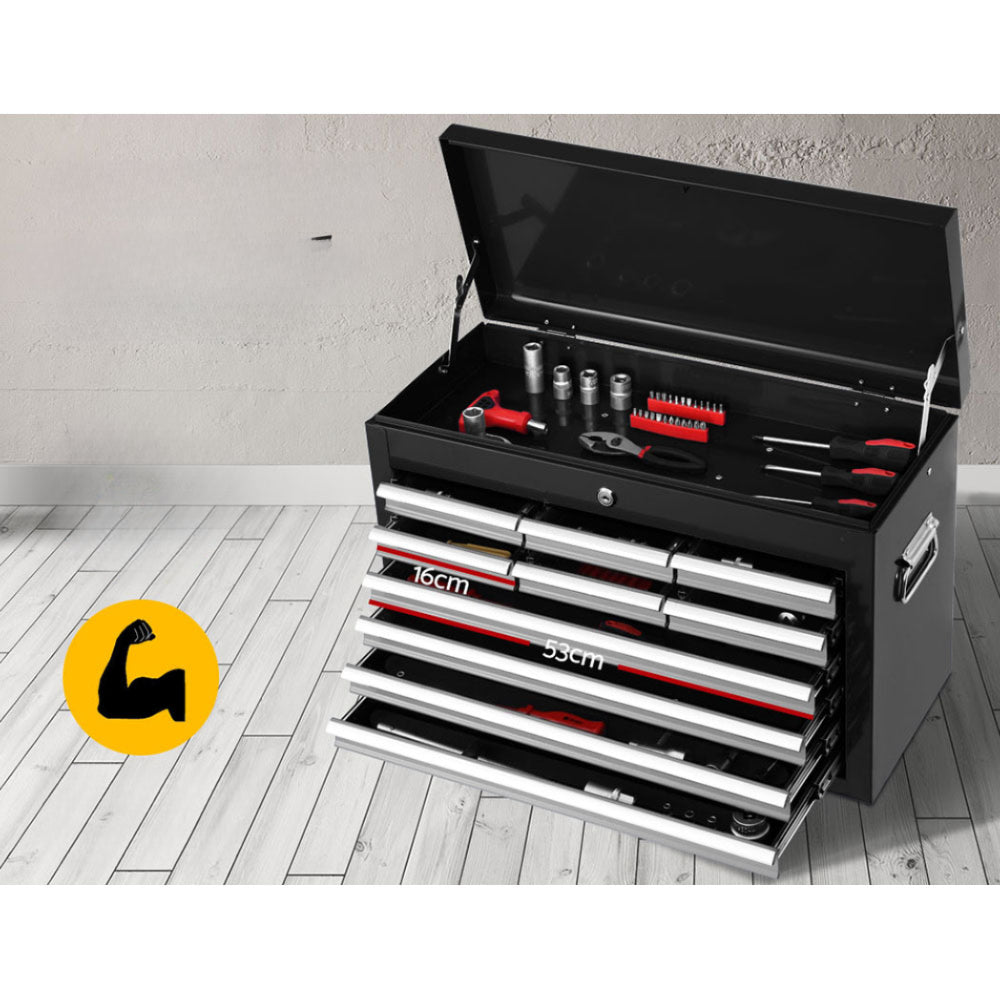 Garage Mechanic Trolley Chest Cabinet Toolbox 17 Drawers - Black and Grey