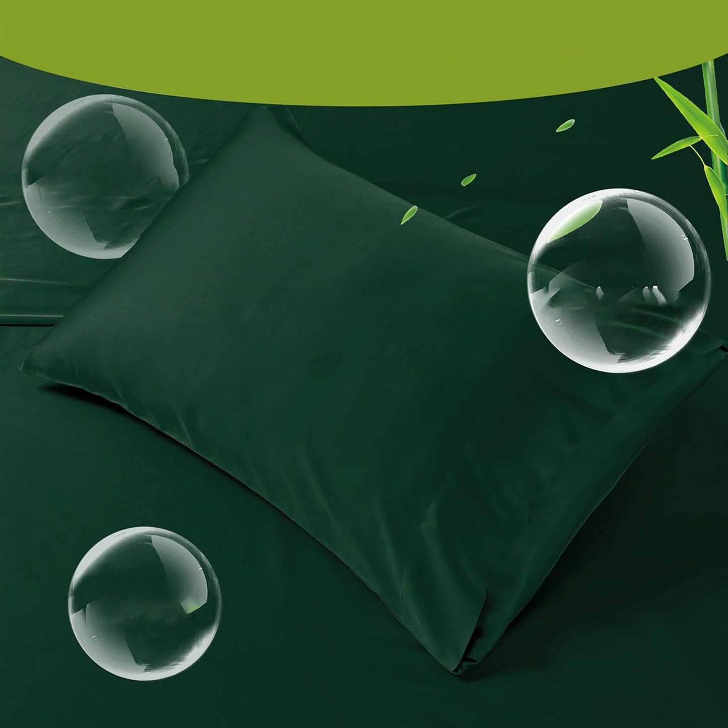 2 Pack Cooling Breathable Pillowcase with Envelope Closure - Forest Green
