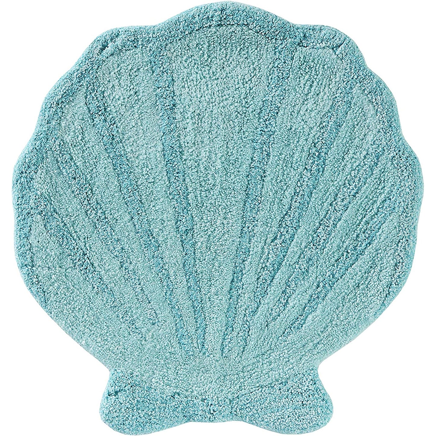 Sea Shell Shaped Cotton Polyester Rug - Aqua