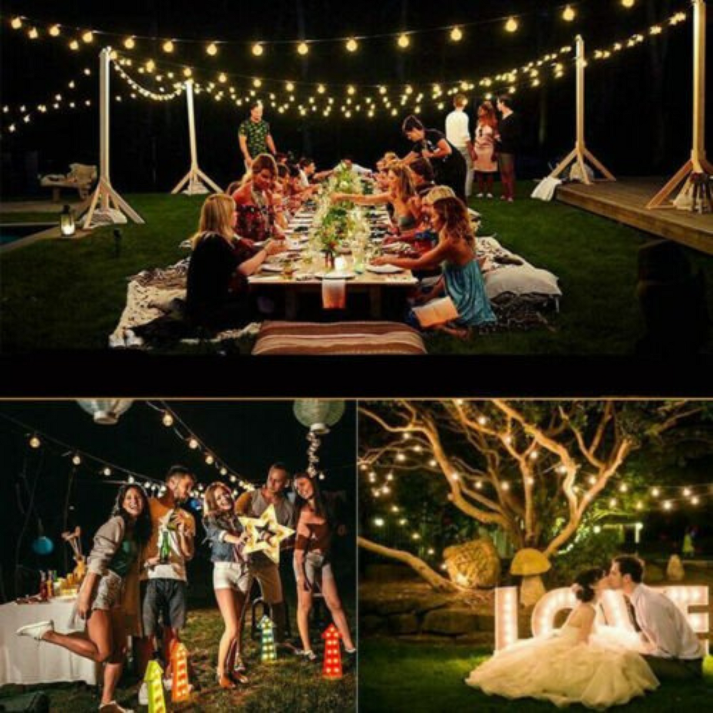 Solar Globe String Lights 100 to 200 LED Fairy Outdoor Festoon for Garden Party
