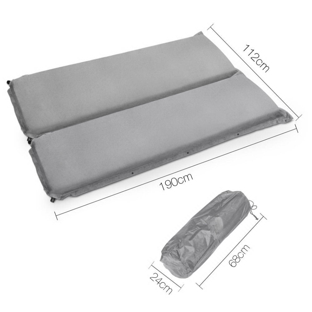 Camping Self Inflating Sleeping Mat Air Bed Double - Grey