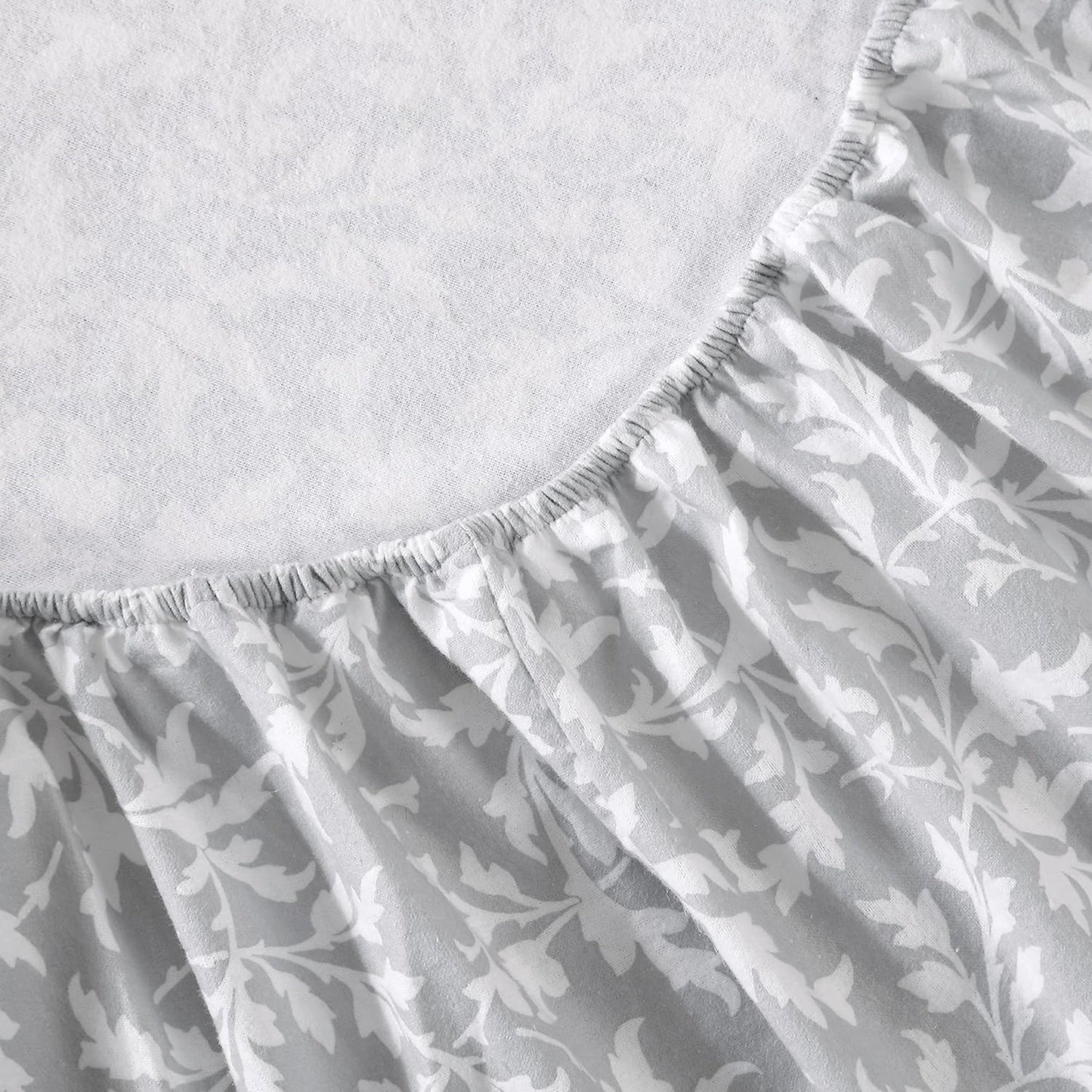 Soft Brushed Cotton Flannel Bedding Sheet Set - Crestwood Pastel Grey