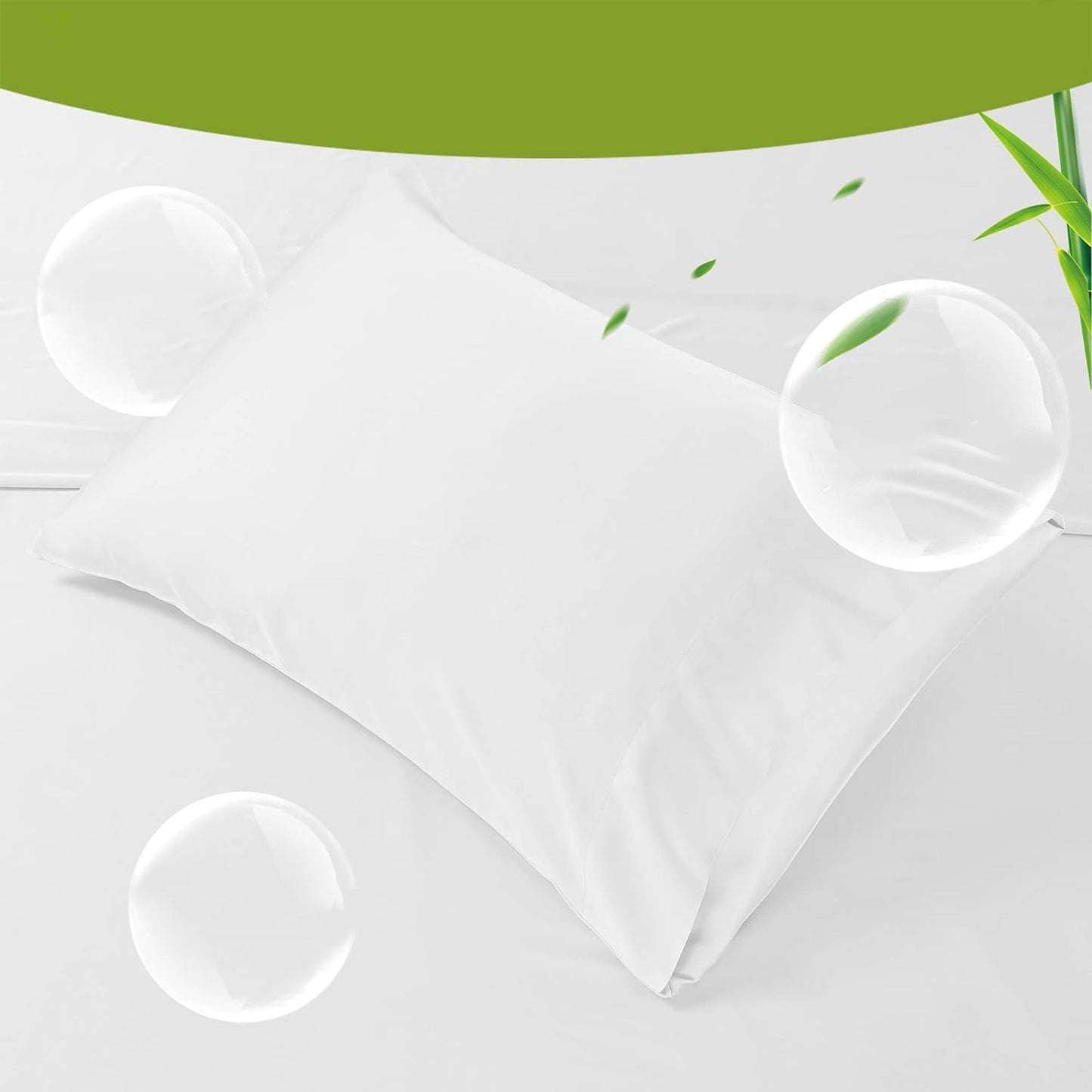 2 Pack Cooling Breathable Pillowcase with Envelope Closure - White