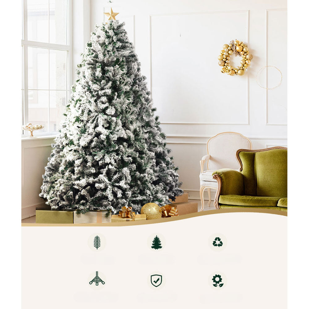 Christmas Tree Xmas Decorations Snowy 1106 Tips - 2.1m