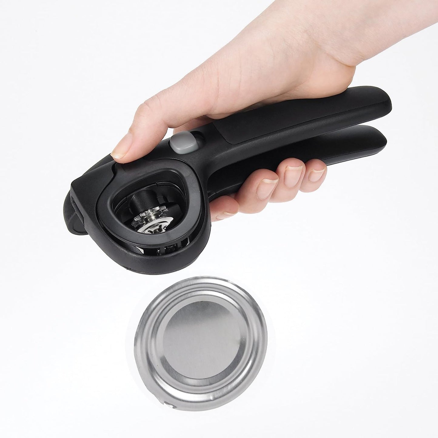 Locking Can Opener with Lid Catch - Black