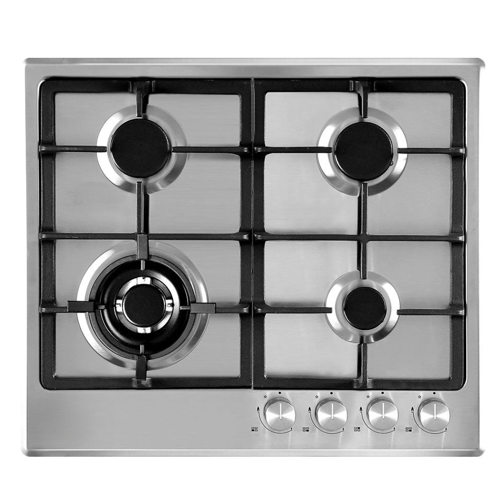 60cm Gas Cooktop Stainless Steel 4 Burners Kitchen Stove Cook Top NG LPG