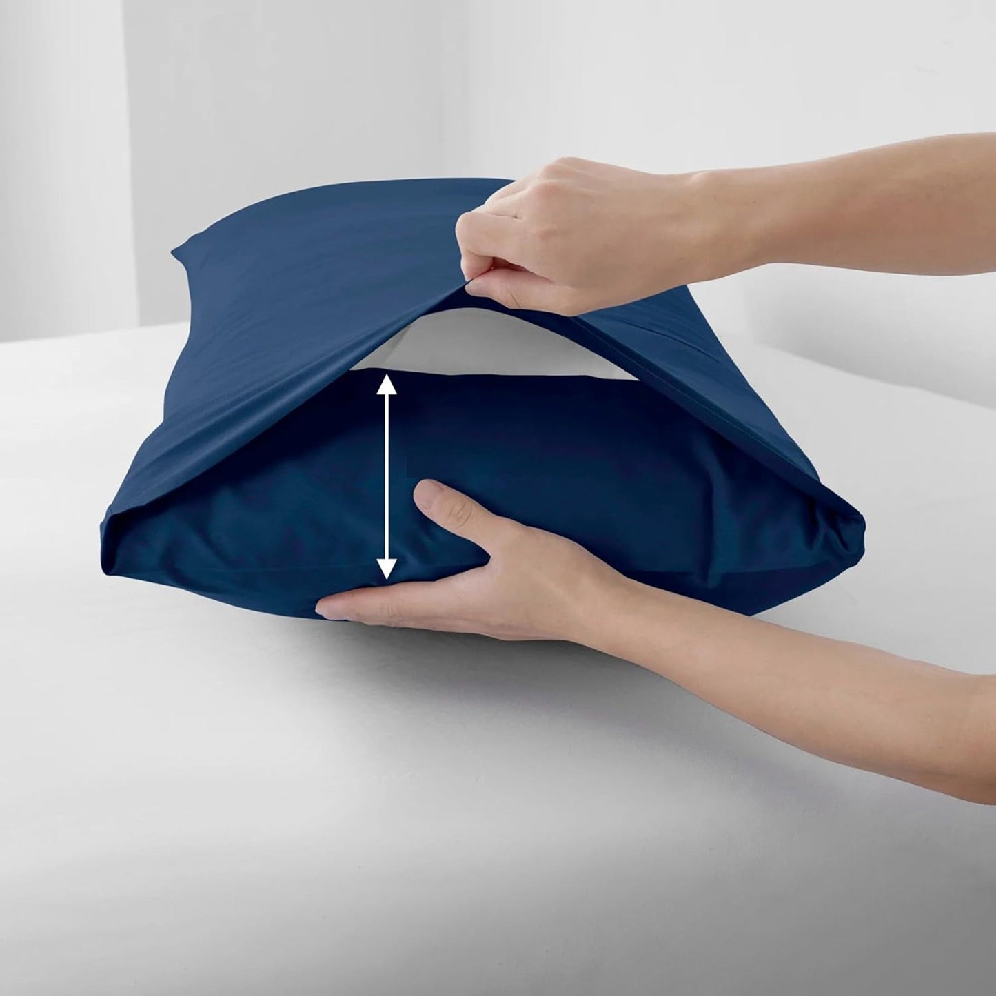 2000TC Ultra Soft Microfiber Zipper Closure Quilt Cover Set - Navy