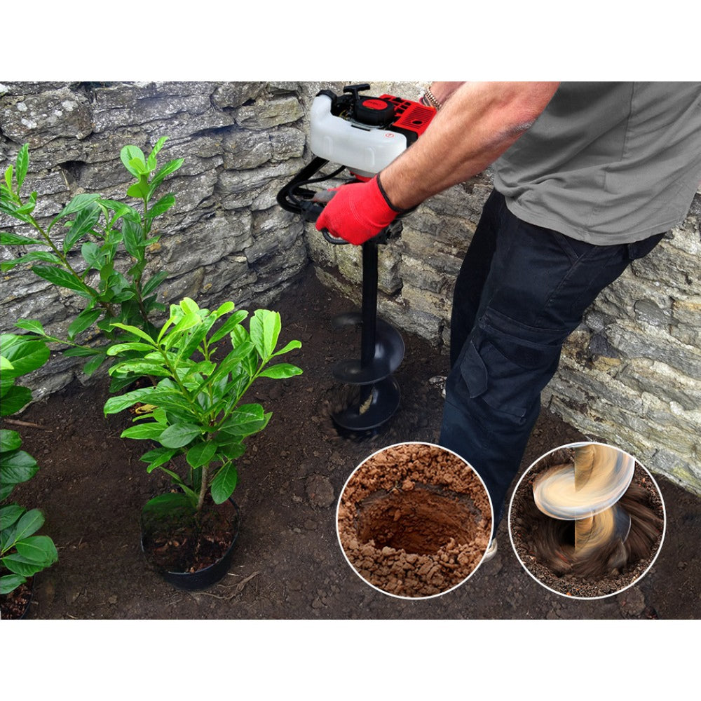 Motor Post Hole Complete Digger Engine Petrol Earth Auger - 92CC