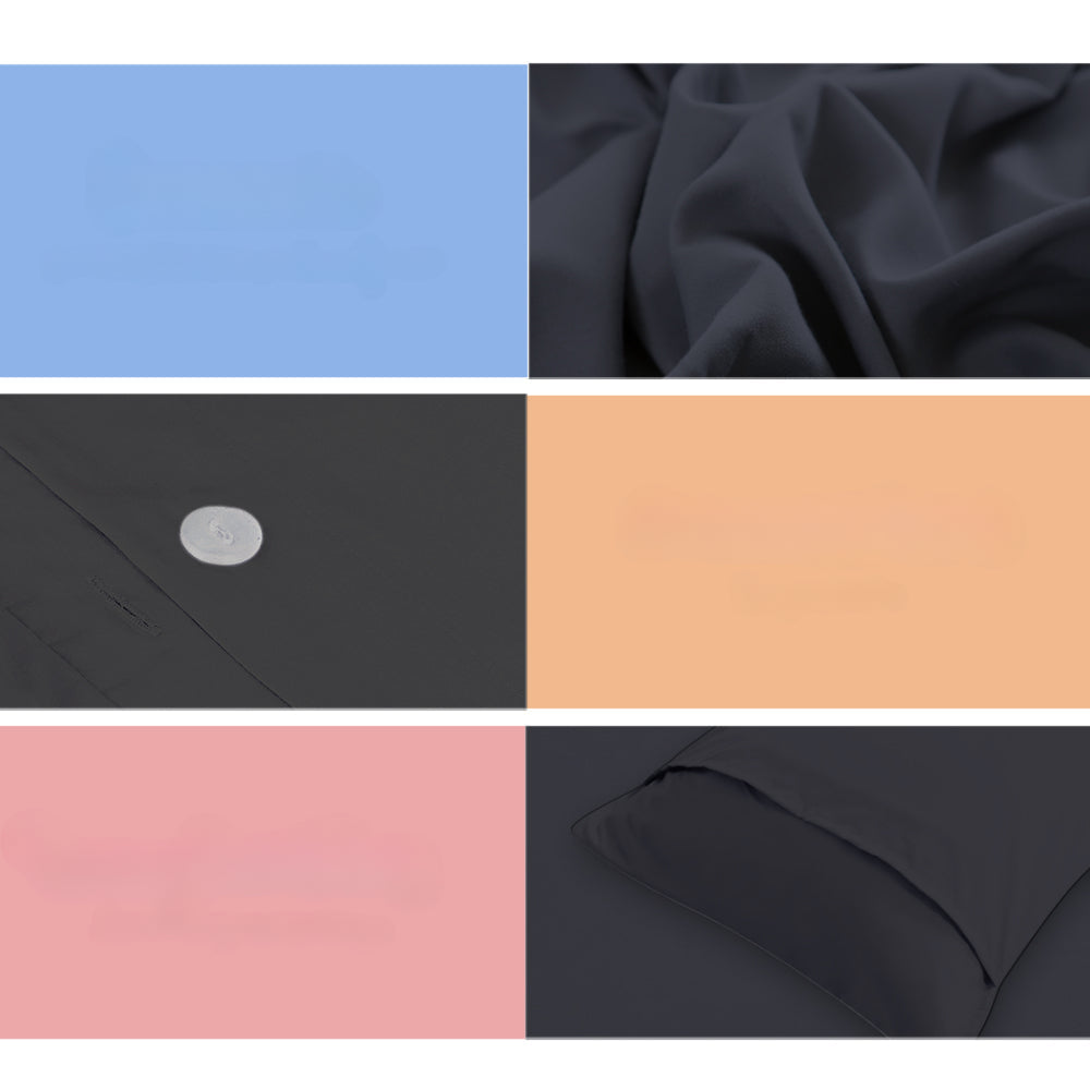 Hotel Cotton Quilt Cover Set Bed Duvet Doona Cover Black - Queen/King/Super King
