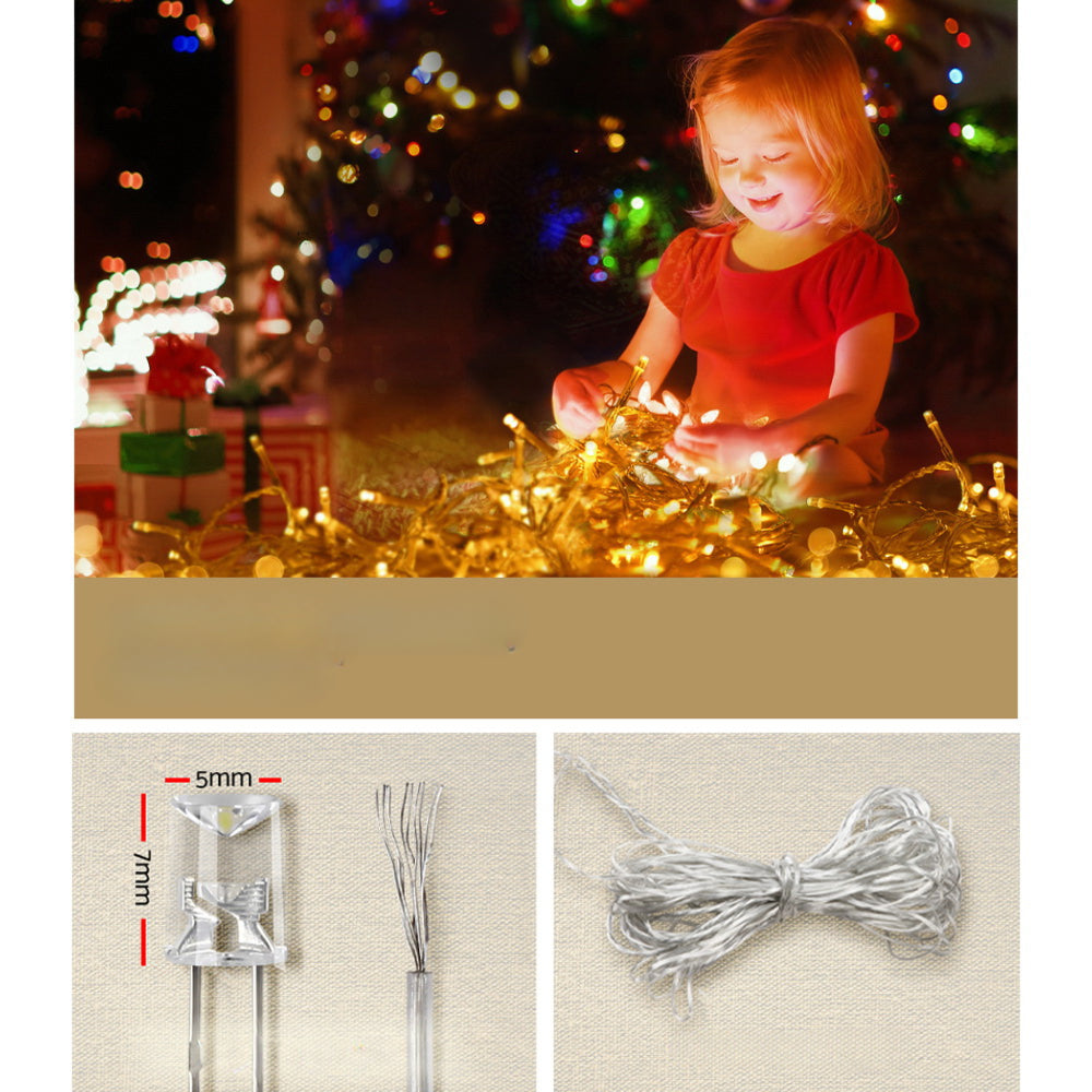 Solar Christmas Icicle Lights Outdoor Xmas Party Warm White 500 LED - 20m