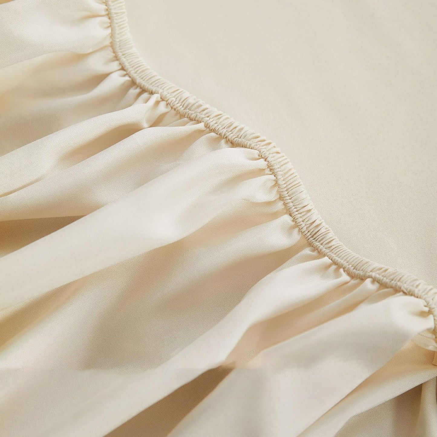 1000TC Ultra Soft Microfibre Extra Deep Fitted Sheet Set - Light Beige