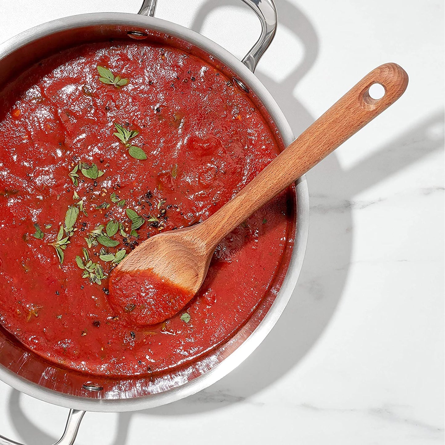 Solid Beechwood Medium Wooden Kitchen Spoon - Brown