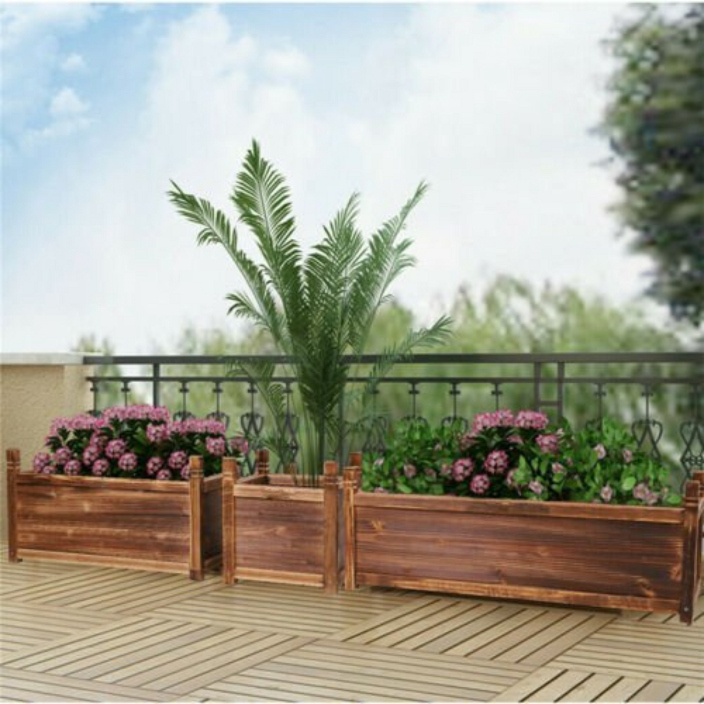 Raised Garden Planter Box Indoor Outdoor Patio Flower Plant Herb Pot 30 to 90cm