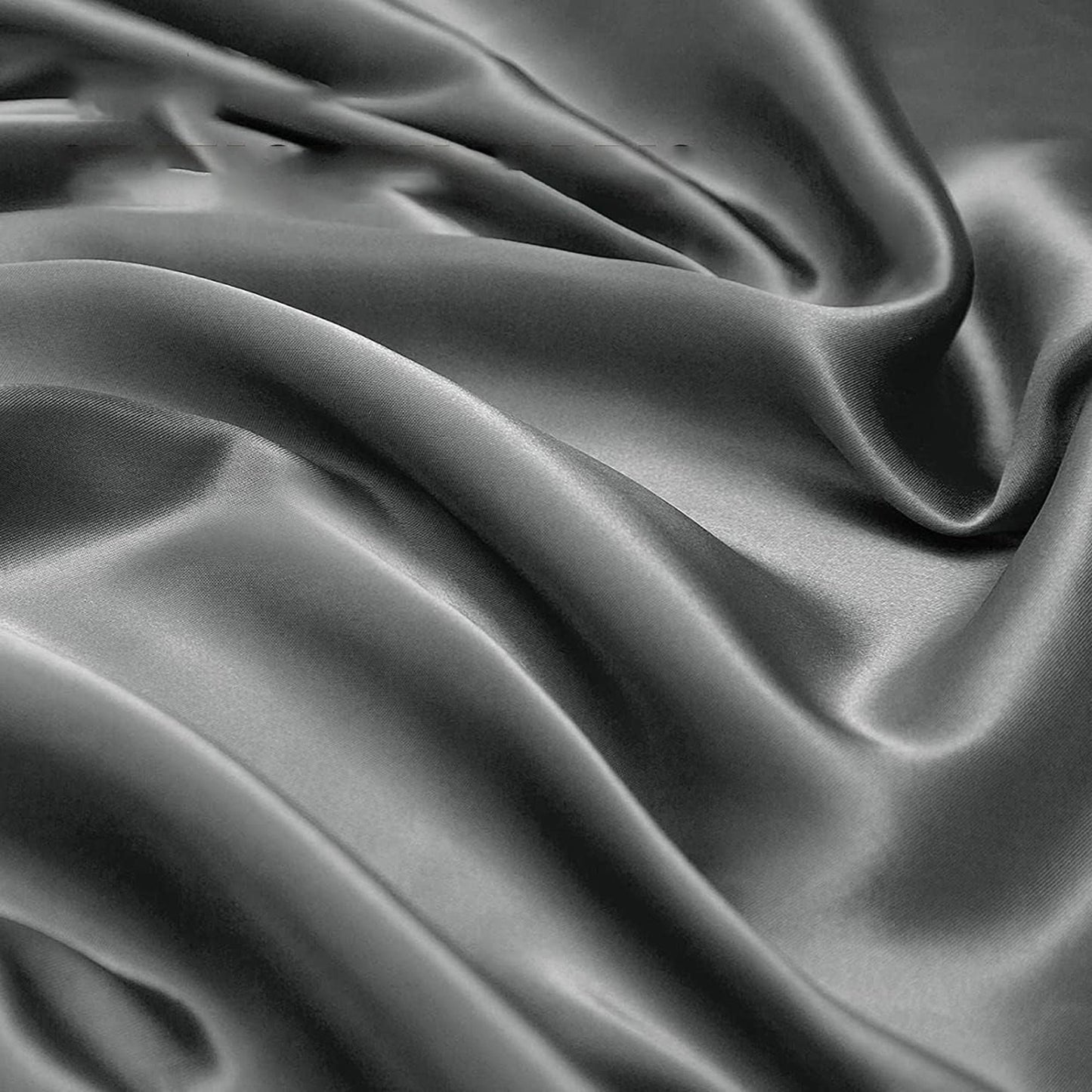 2000TC Microfibre Art Silk Satin Bedding Sheet Set - Grey