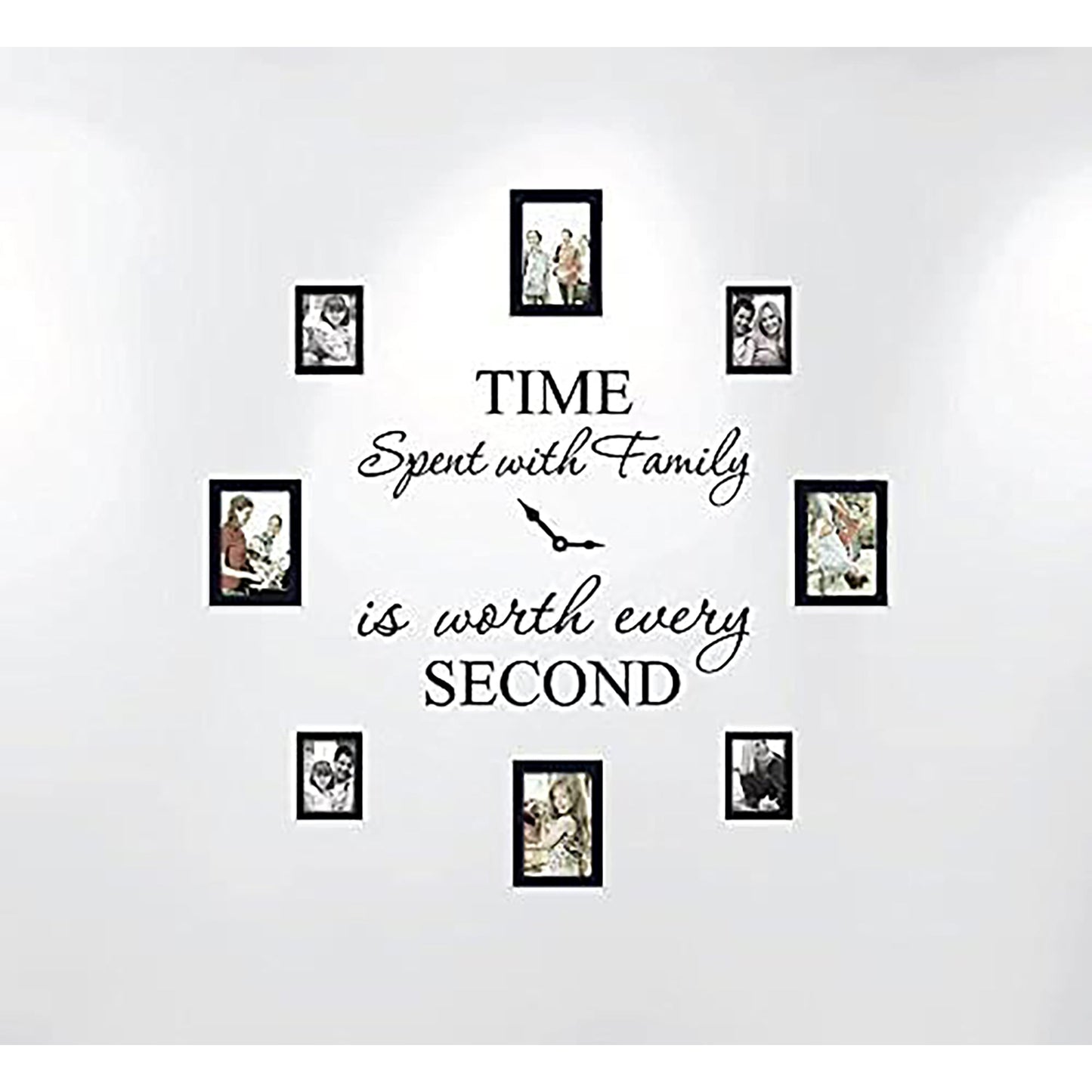 Time Spent with Family is Worth Every Second Home Wall Decal Sticker Clock - Black