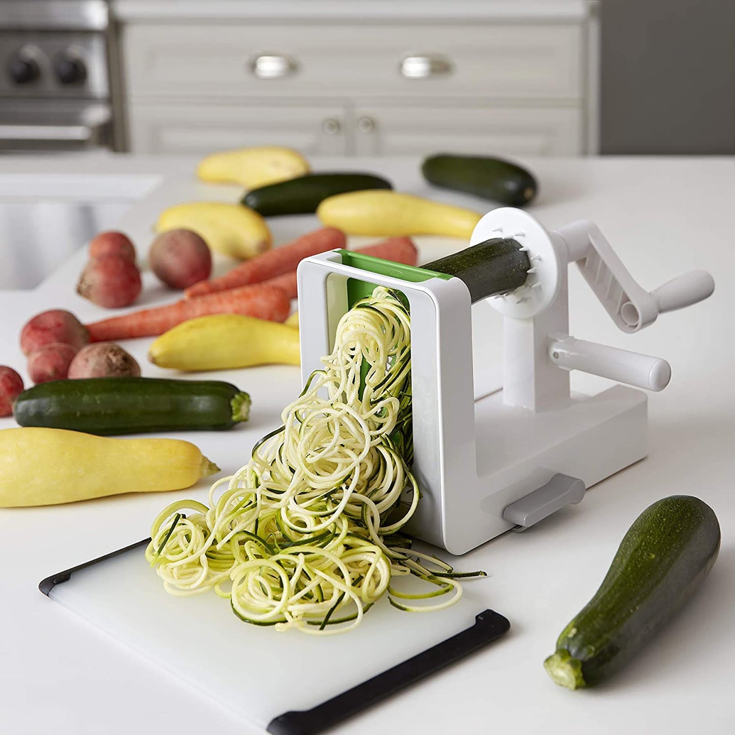 Stainless Steel Blade Tabletop Spiralizer One Size - White