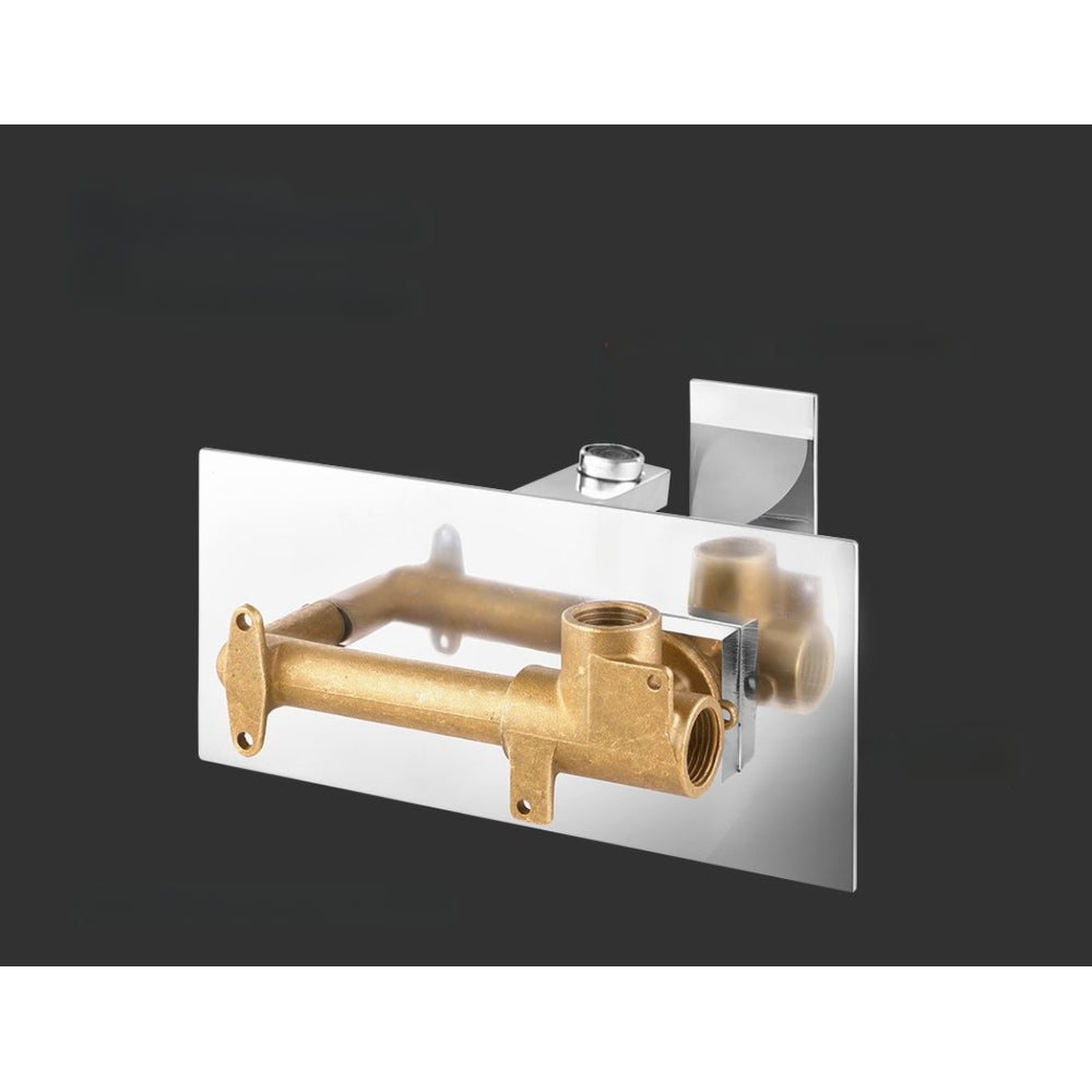 Bathroom Tap Wall Square Silver Basin Mixer Taps Vanity Brass Faucet