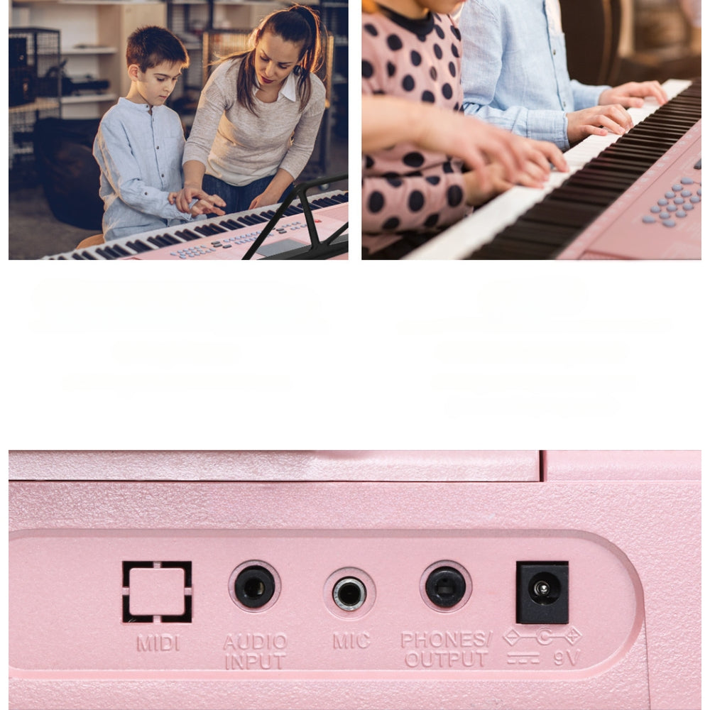 61 Key Lighted Electronic Piano Keyboard LED Electric Holder Music Stand
