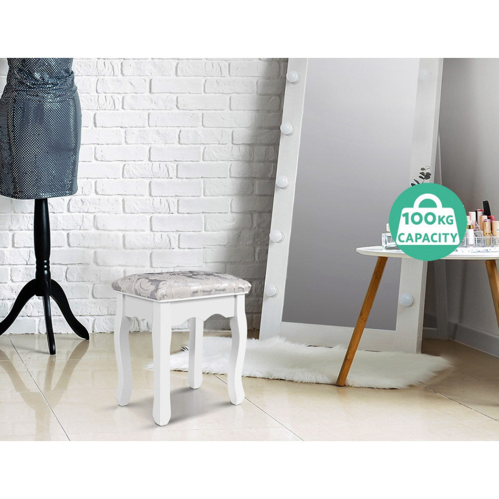 Dressing Table Stool Bedroom White Make Up Chair Fabric Furniture