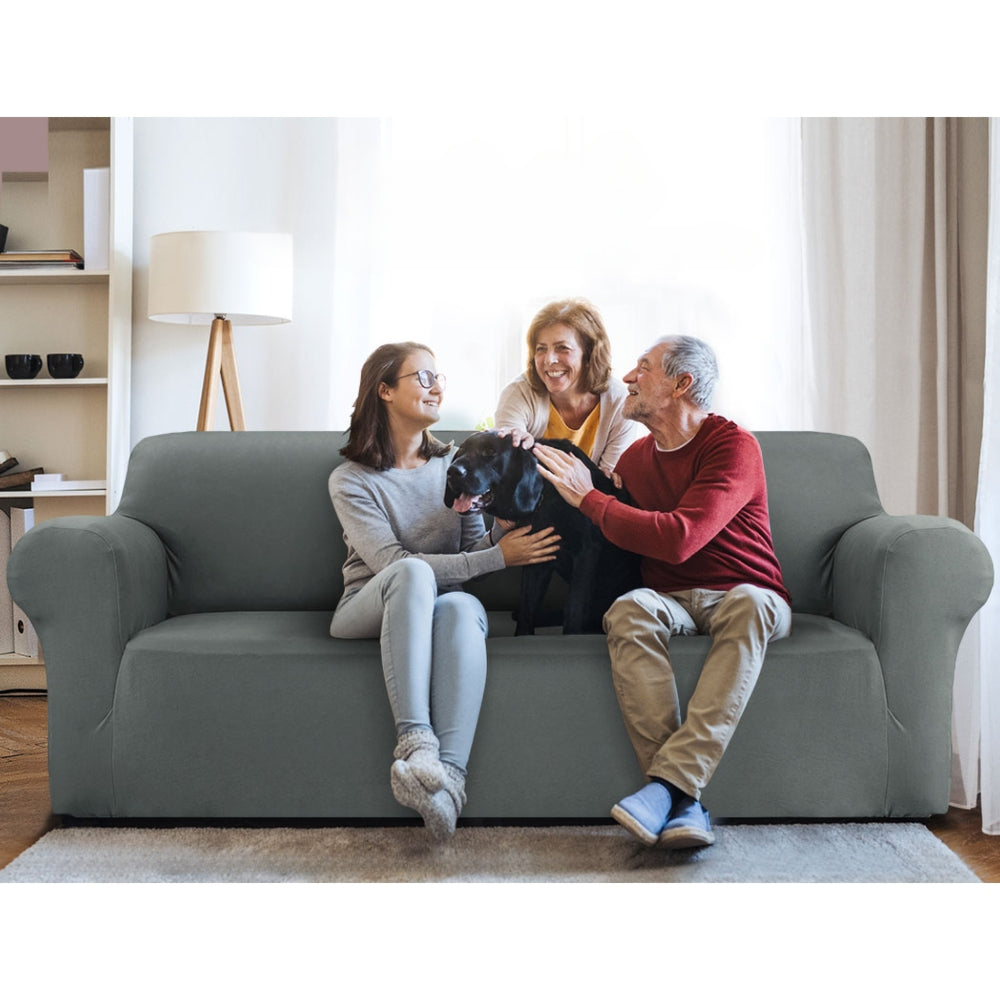 Sofa Cover Elastic Stretchable Couch Covers Grey 3 Seater