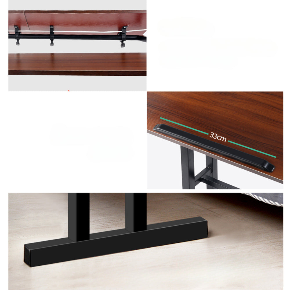 Twin Laptop Table Desk - Dark Wood