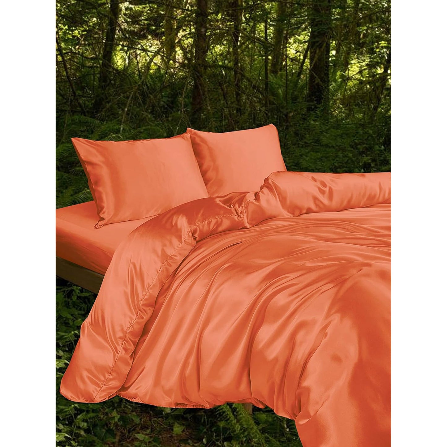 Soft Silky Smooth 100% Bamboo Cooling Breathable Quilt Cover Set - Orange