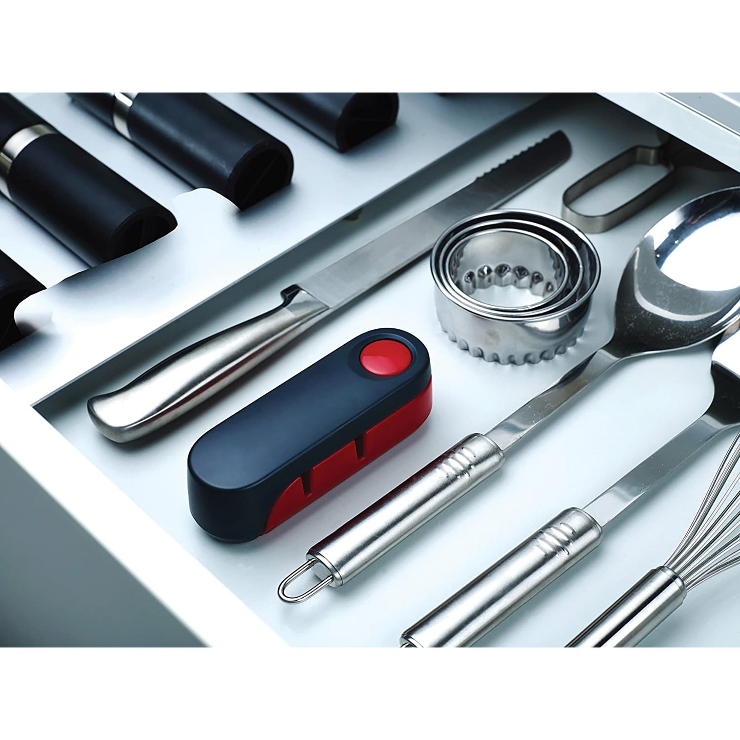 Stainless Steel Folding Knife Sharpener and Honer - Red