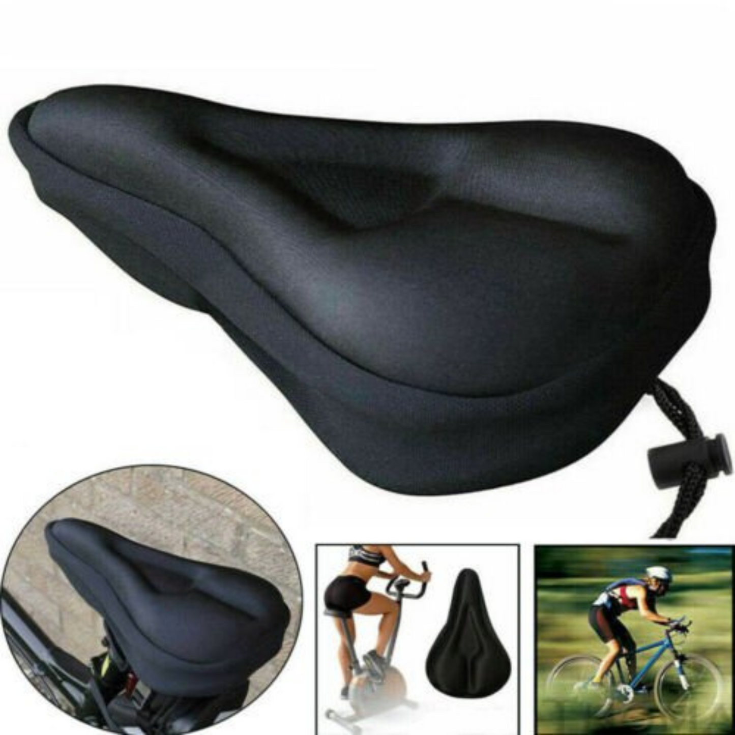 Extra Comfort Bike Saddle Seat Cover Soft Gel Pad Cushion for Bicycle Cycle
