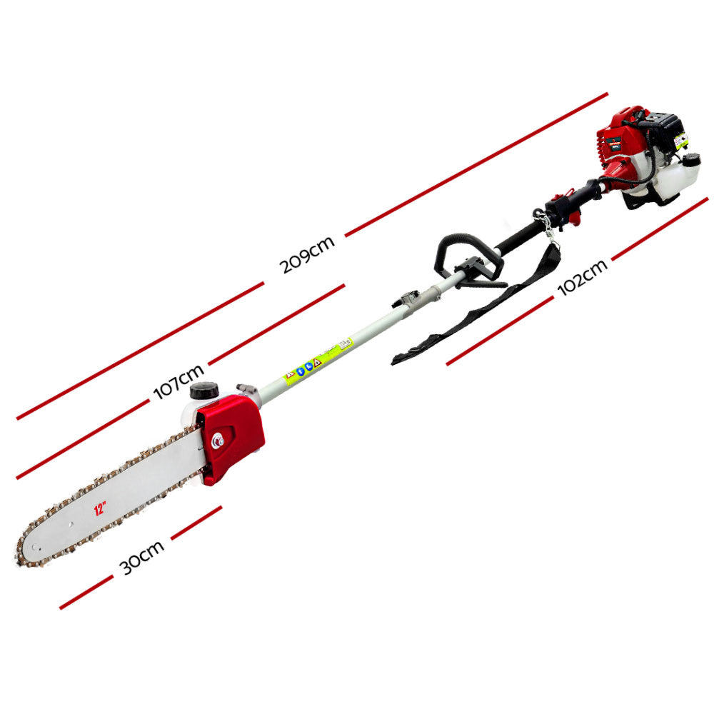 Petrol Pole Chainsaw Saw Brush Hedge Cutter Trimmer - 62CC