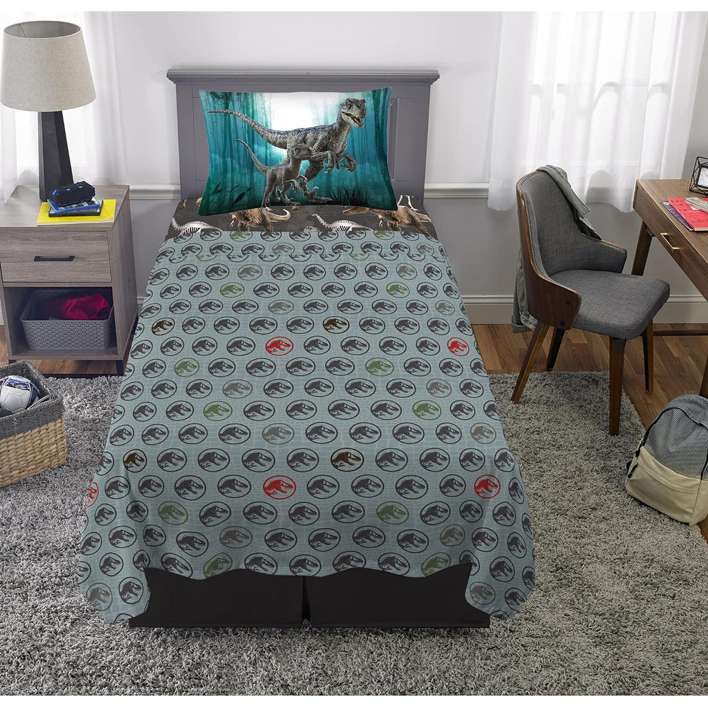 Kids Bedding Super Soft Microfibre Bed Sheet Set - Jurassic World Dominion