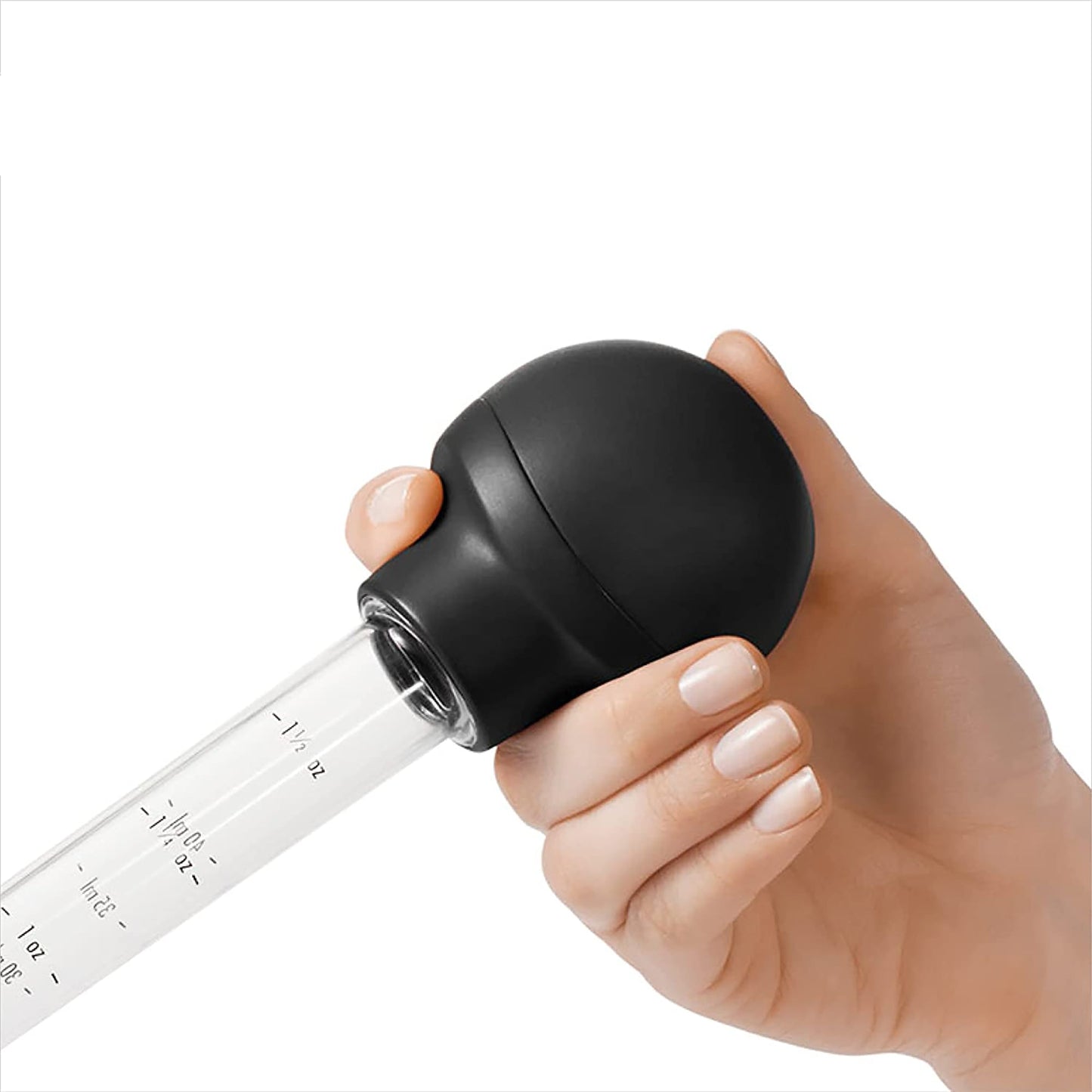 Cooking Aid Baster with Cleaning Brush - Black