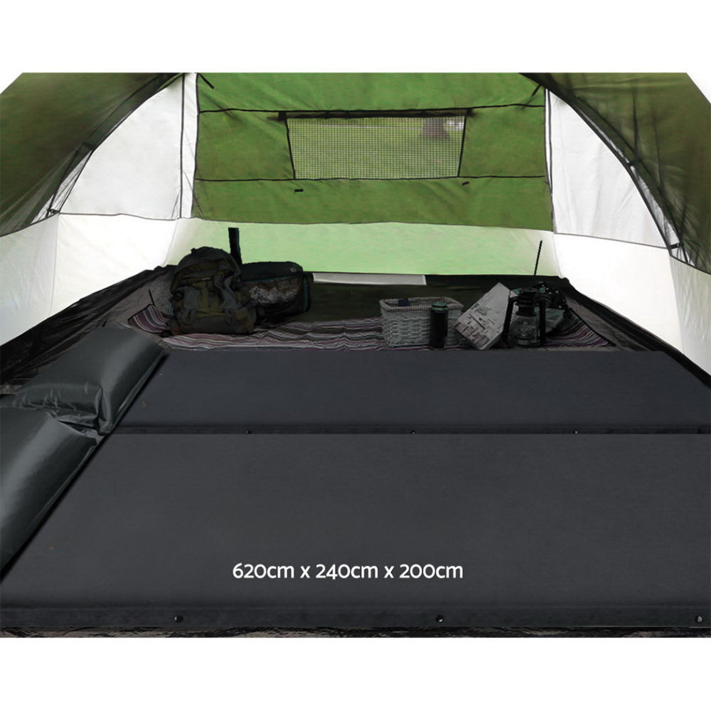Camping Tent Hiking Beach Tents 3 Room Green - Fits 12 Person