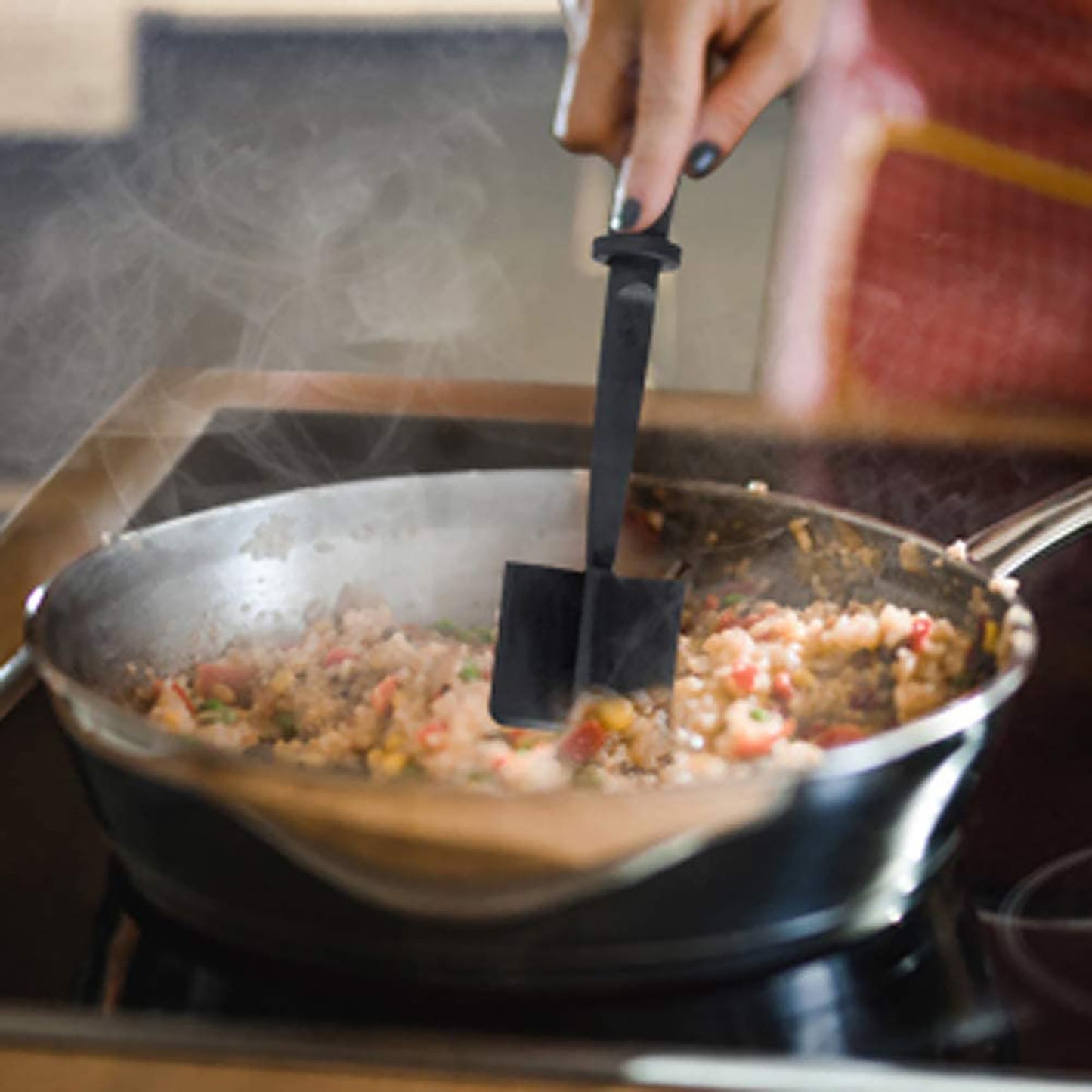 Multifunctional Heat Resistant Non Stick Nylon Meat Masher 11 Inch - Black