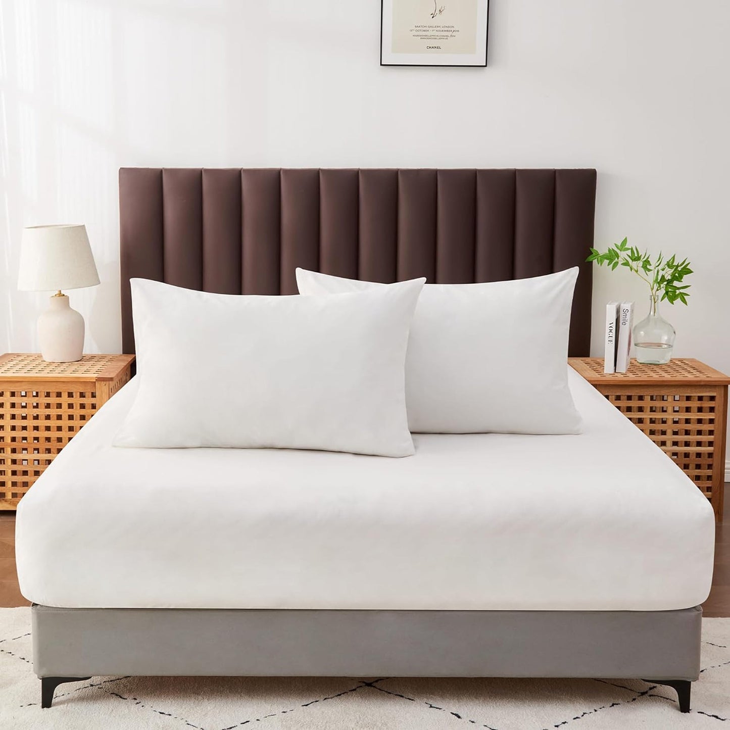 Envelope Closure Soft and Breathable 1000TC Cotton Blend Pillowcases - White