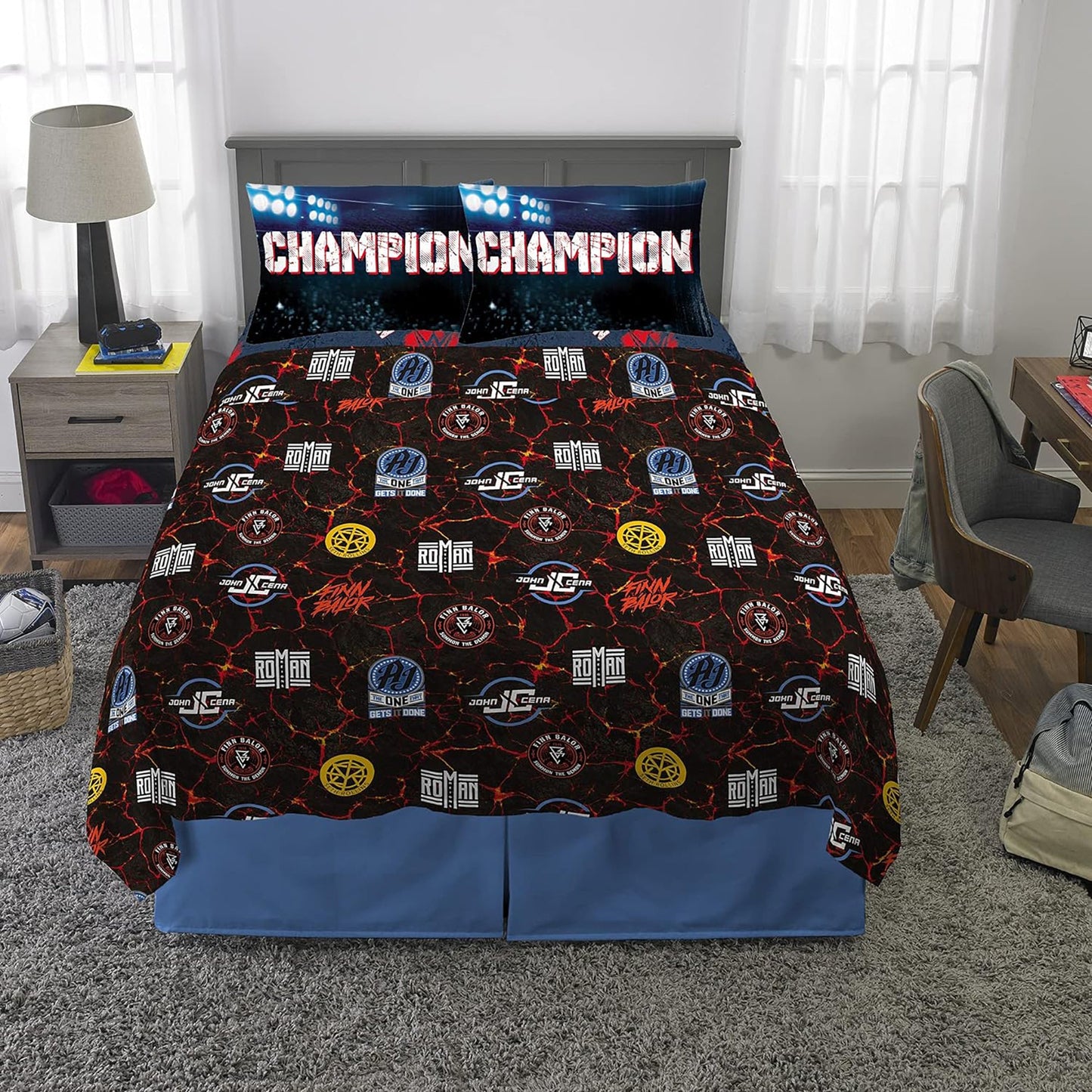 Kids Bedding Super Soft Microfibre Bed Sheet Set - Wwe Super Stars