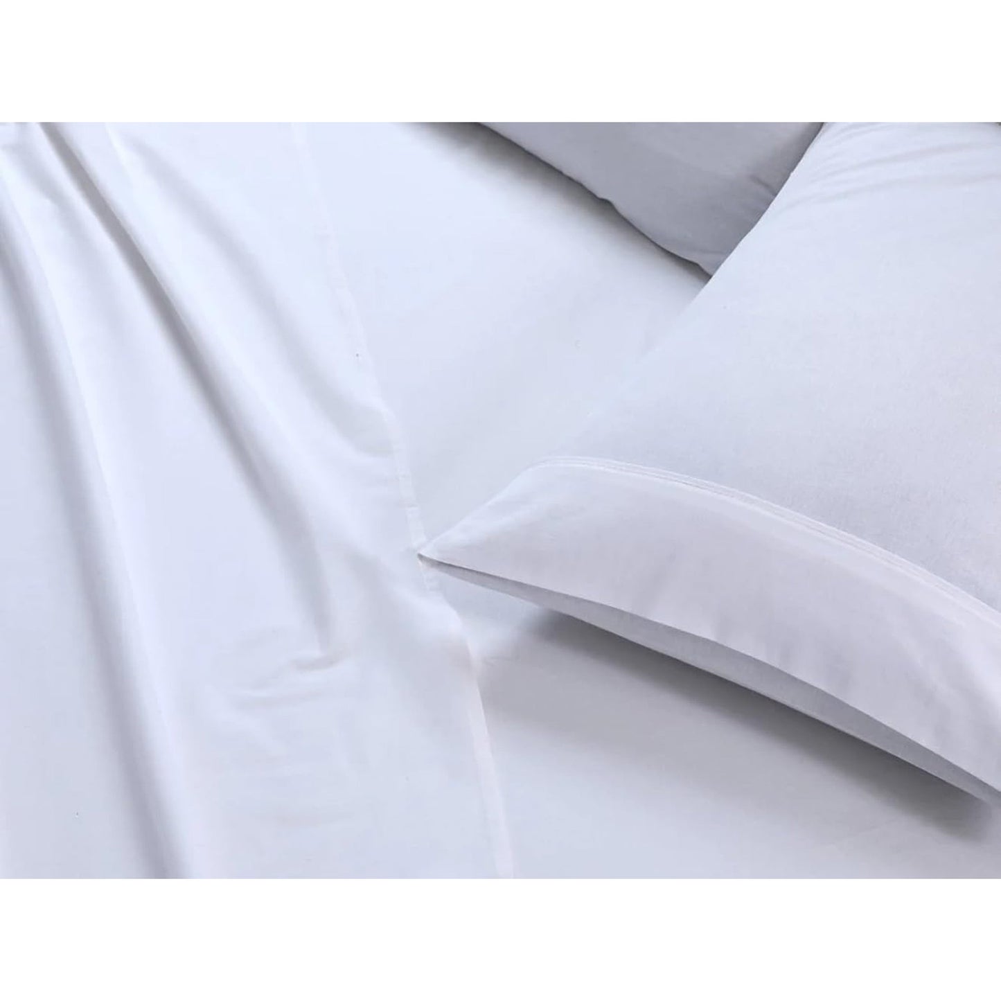 100% Cotton Vintage Washed Bed Sheet Set - White