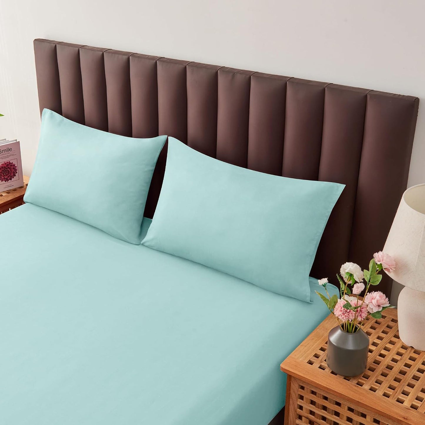 Envelope Closure Soft and Breathable 1000TC Cotton Blend Pillowcases - Mint