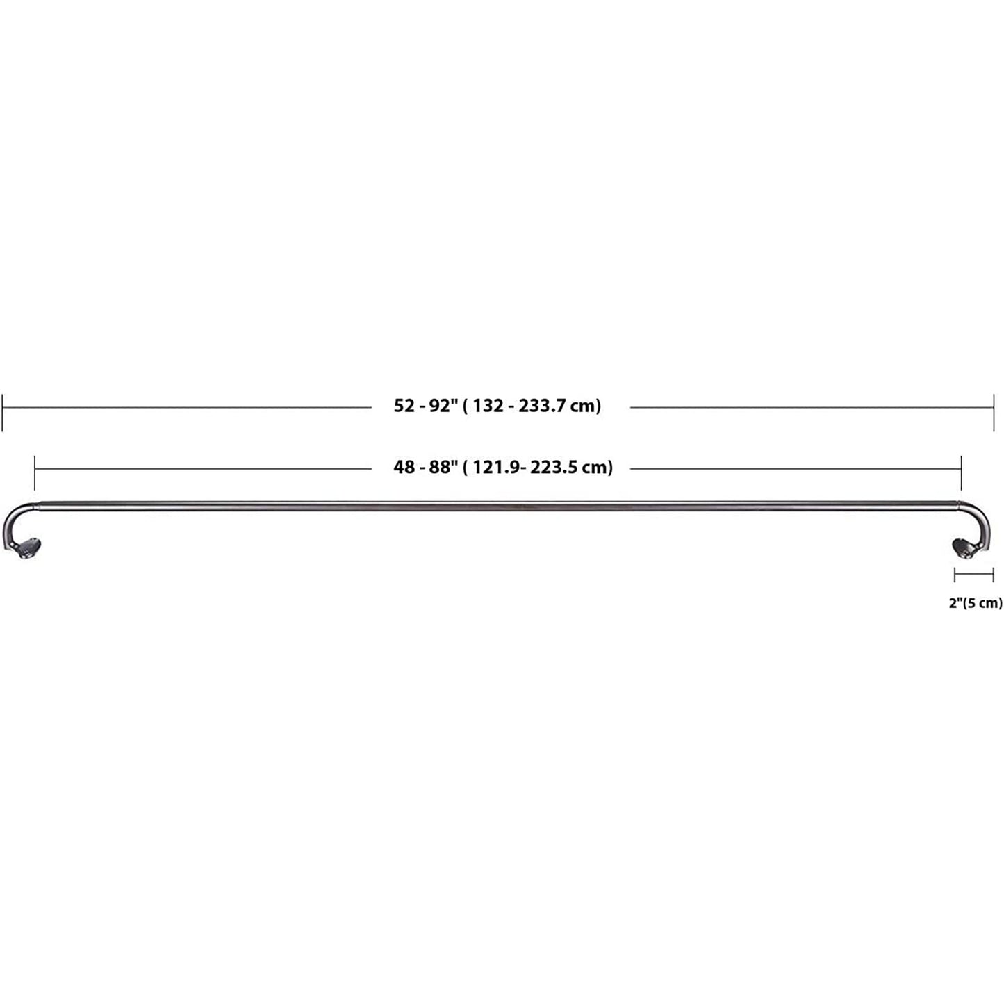 Decorative Adjustable Curtain Rod 48 to 88 Inch - Dark Bronze