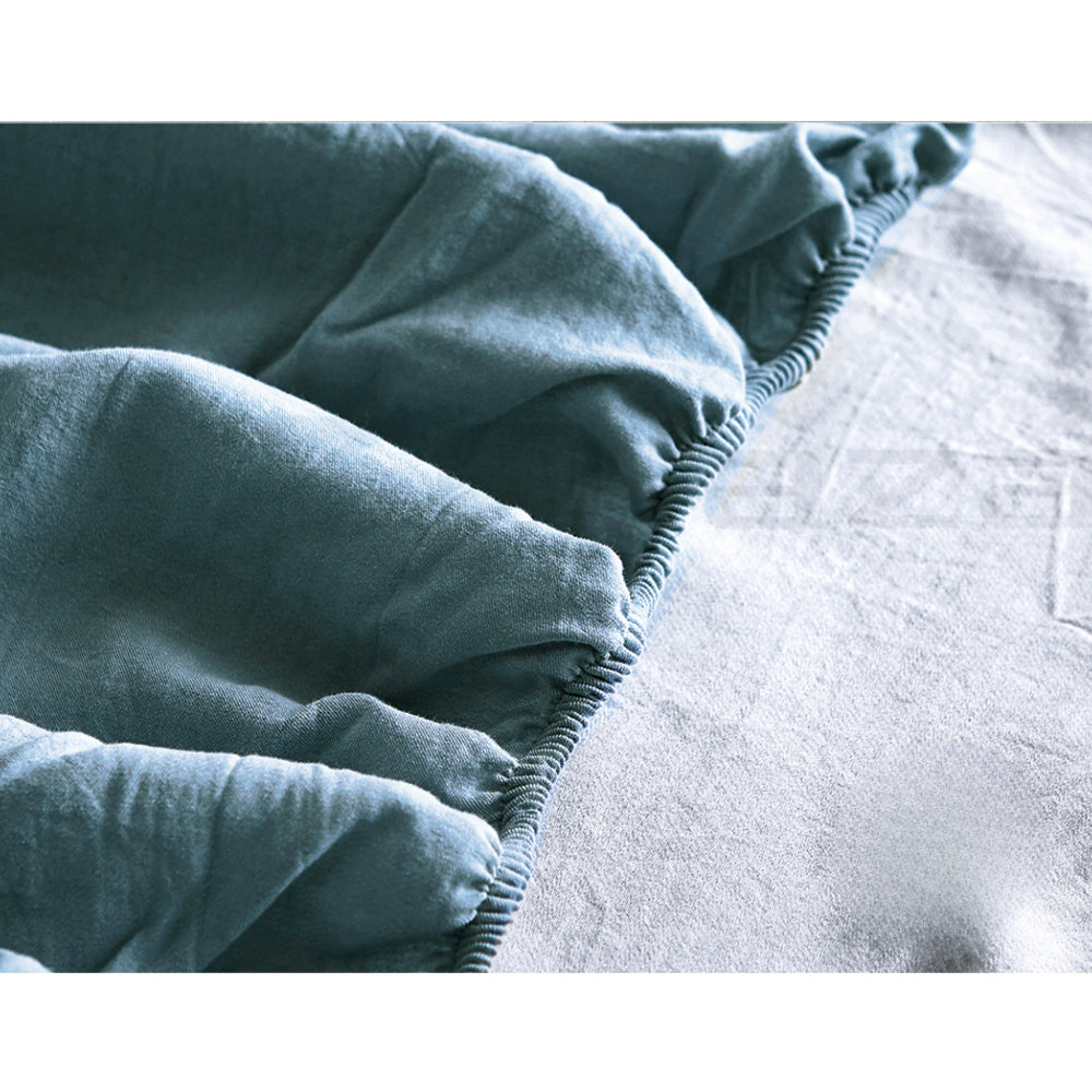Bed Sheet Set Cotton Sheets Dark Blue Single/Double/Queen/King