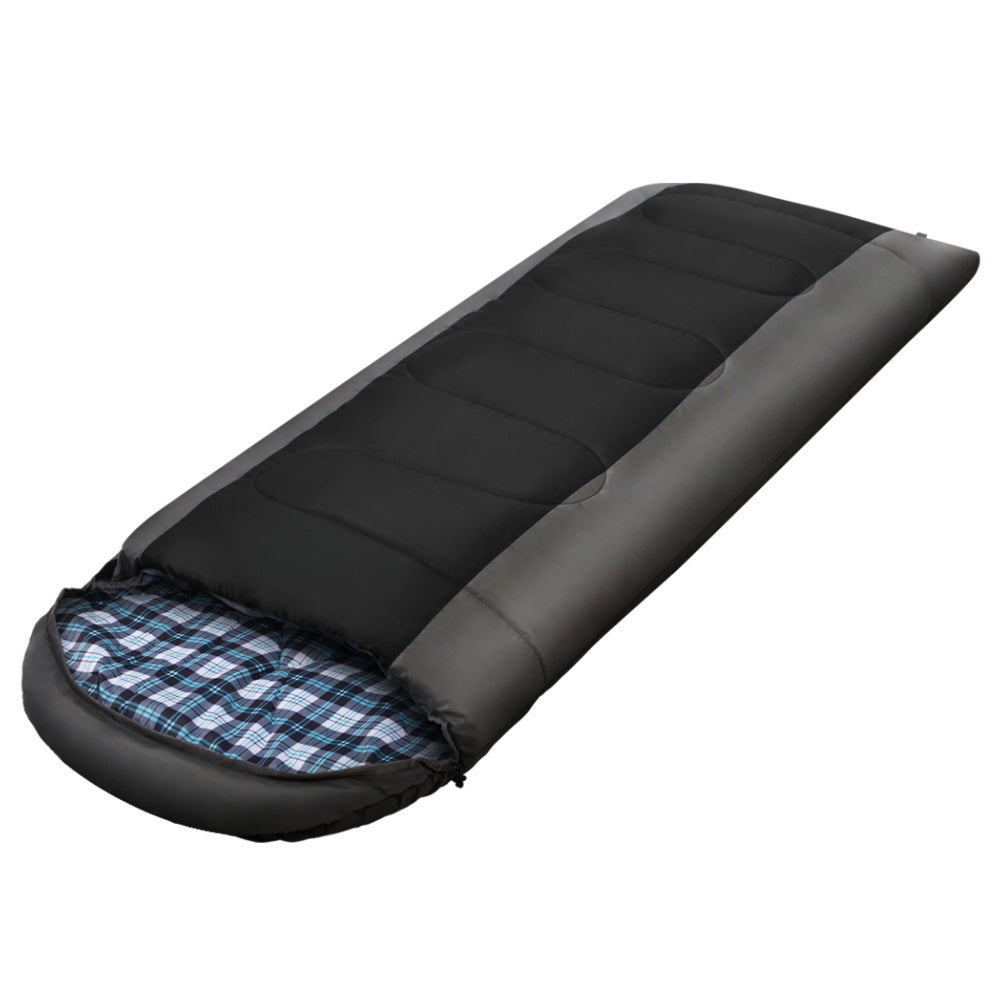 Sleeping Bag Camping Hiking Tent Winter Thermal Comfort - Black