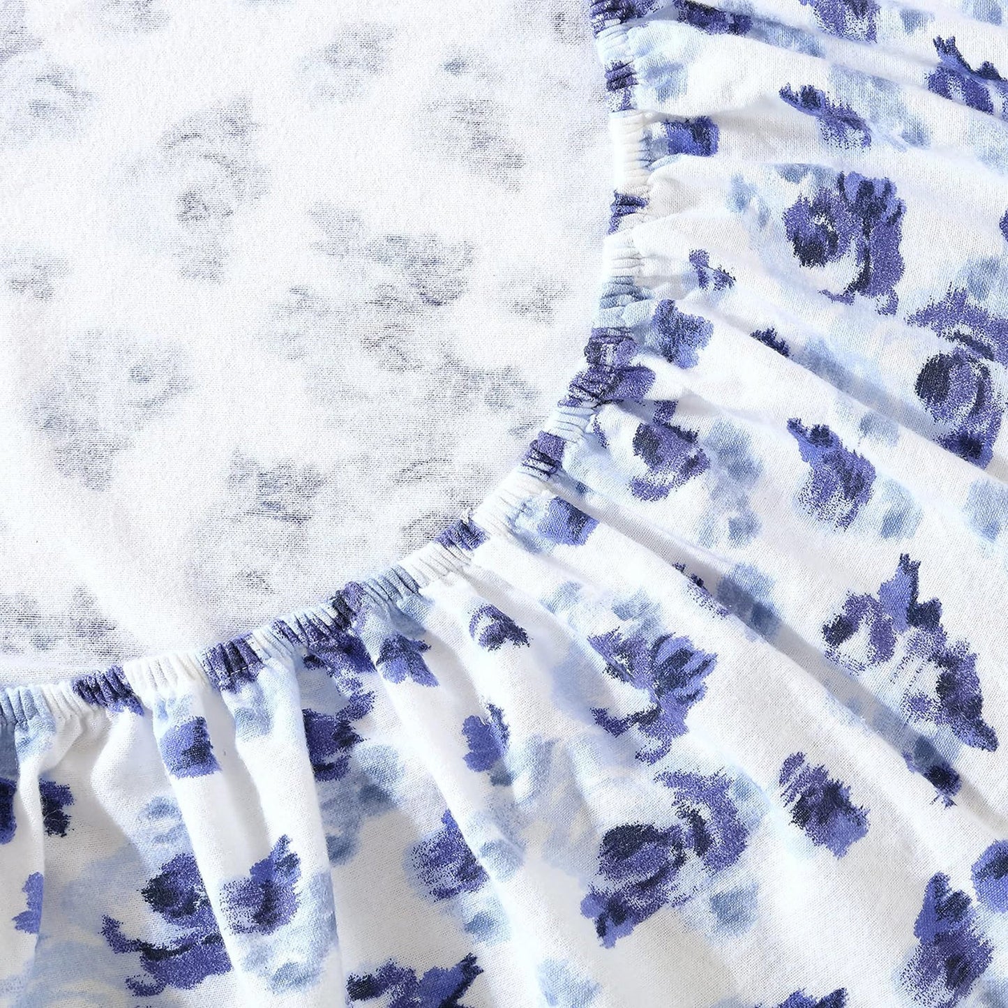 Soft Brushed Cotton Flannel Bedding Sheet Set - Emelisa Blue