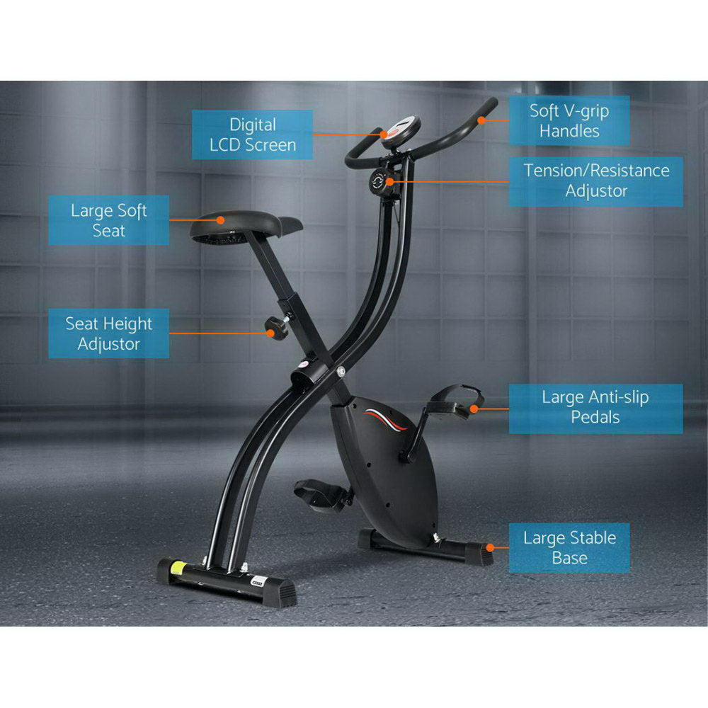 Exercise Bike Folding Magnetic Bicycle Cycling Flywheel Fitness Machine - X Frame